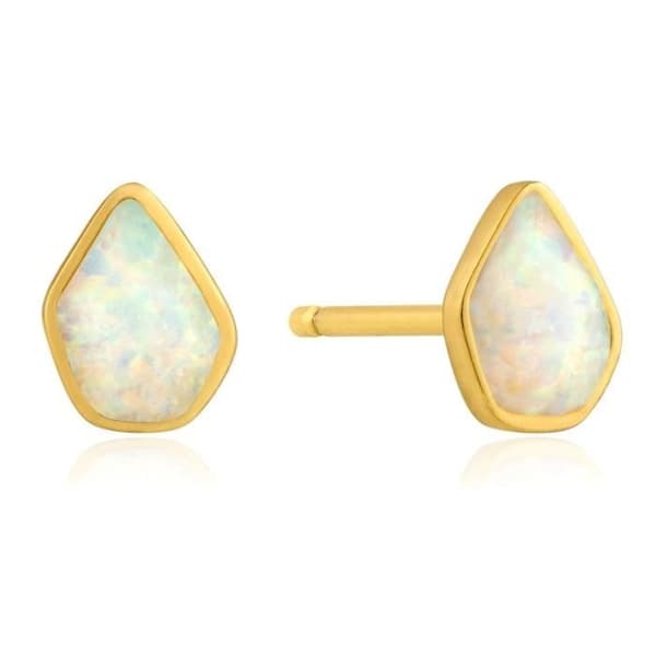 ANIA law HAIE örhänge 925m silverpläterad 14k opal samling guldfärger mineraleffekt Glow
