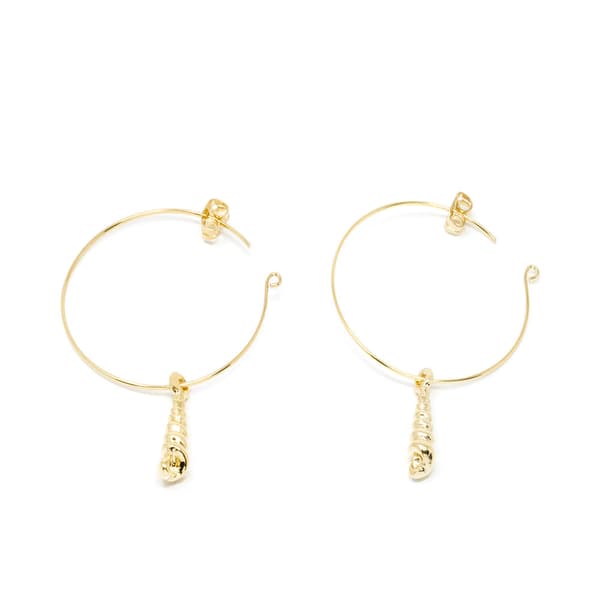SHABAMA earrings AGULLA shiny gold plated 1 u