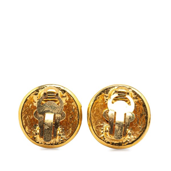 Pre-owned Chanel Gold Plated CC Clip On Earrings Gold