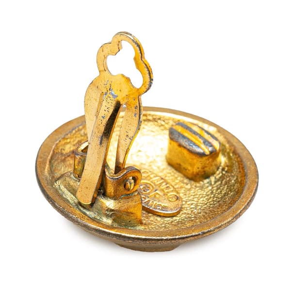 Pre-owned Chanel Gold Plated CC Clip On Earrings Gold