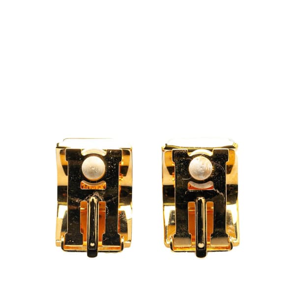 Pre-owned Hermès Enamel Cloisonne Clip On Earrings Red