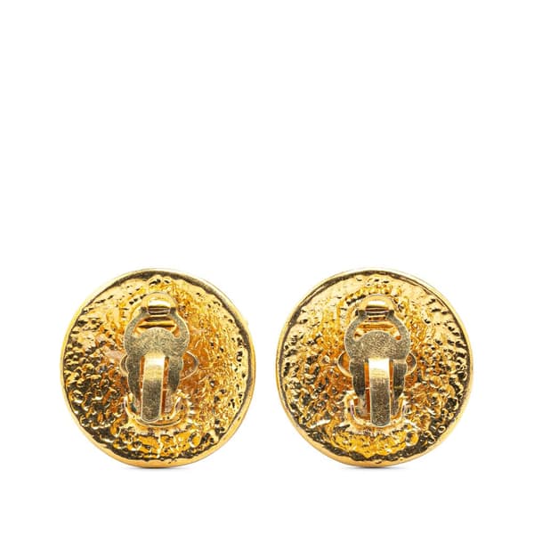 Pre-owned Chanel Gold Plated CC Clip On Earrings Gold