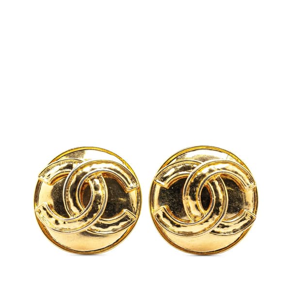 Pre-owned Chanel Gold Plated CC Clip On Earrings Gold