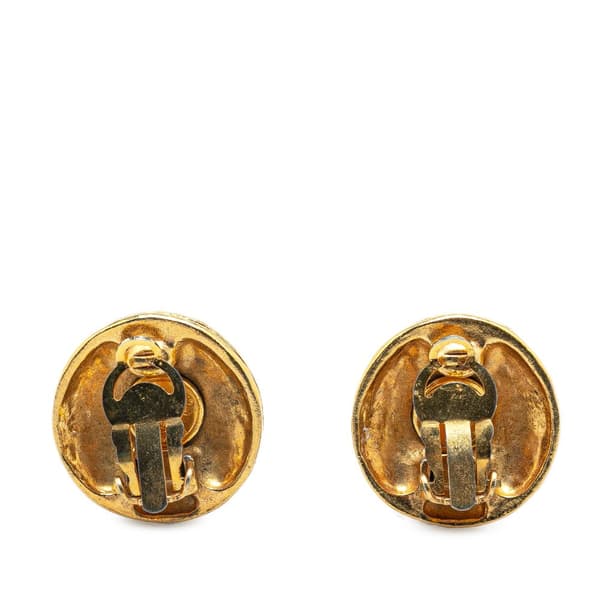 Pre-owned Chanel Gold Plated CC Clip On Earrings Gold