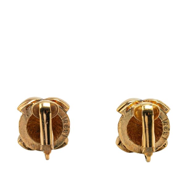 Pre-owned Chanel Gold Plated CC Clip On Earrings Gold
