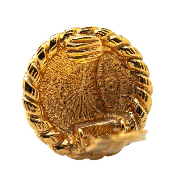 Pre-owned Chanel Gold-Plated CC Clip On Earrings Gold