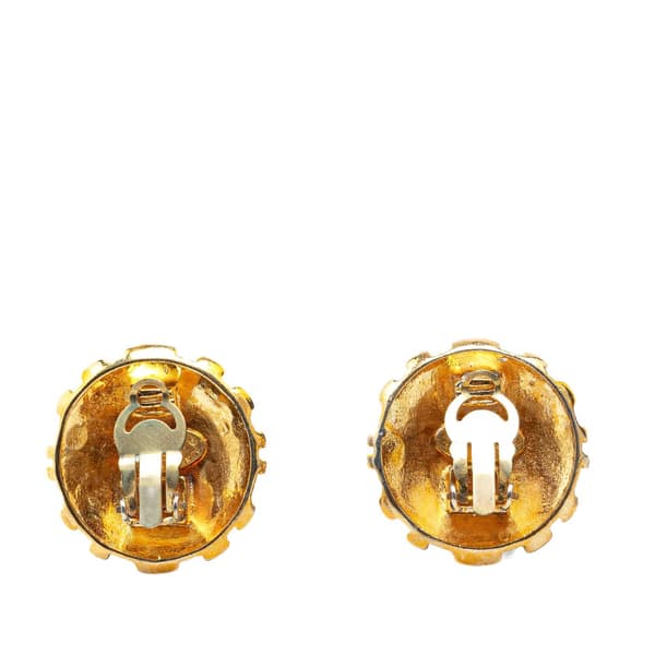 Pre-owned Chanel Gold Plated CC Clip On Earrings Gold