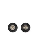Pikkukuva 2 / 4: Pre-owned Chanel Wood Logo Button Push Back Earrings Black