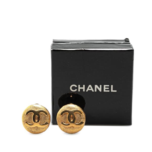 Pre-owned Chanel Gold Plated CC Clip On Earrings Gold