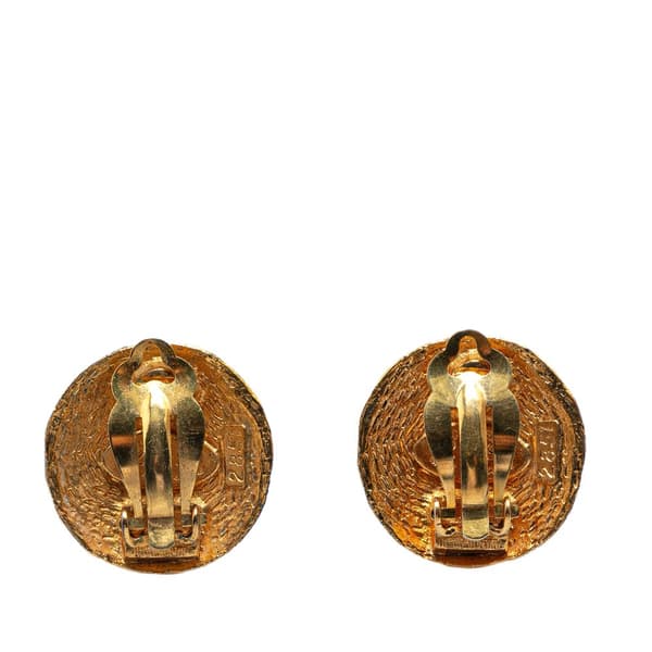 Pre-owned Chanel Gold Plated CC Clip On Earrings Gold