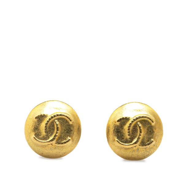 Pre-owned Chanel Gold Plated CC Clip On Earrings Gold