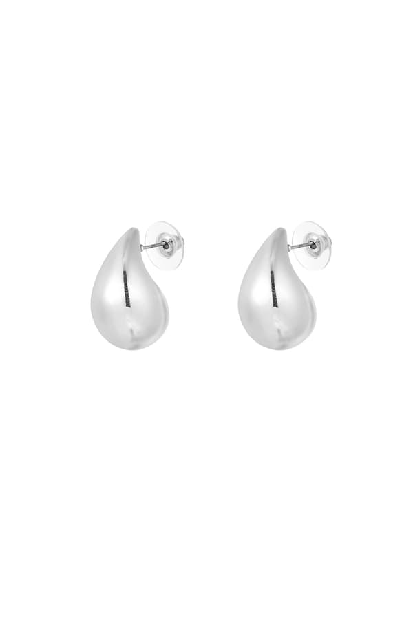 Droppörhängen / Droppformade Örhängen i Rostfritt Stål - Droppar/Droppe - Silver
