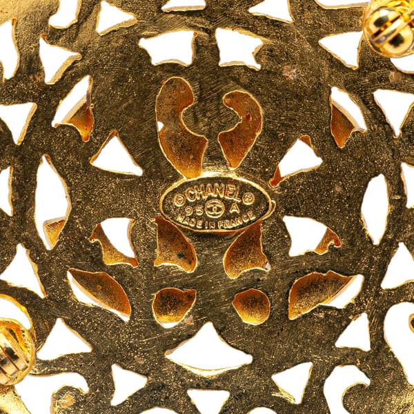 Pre-owned Chanel Gold Plated CC Brooch Gold