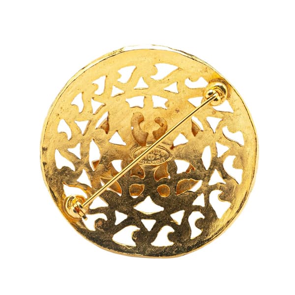 Pre-owned Chanel Gold Plated CC Brooch Gold