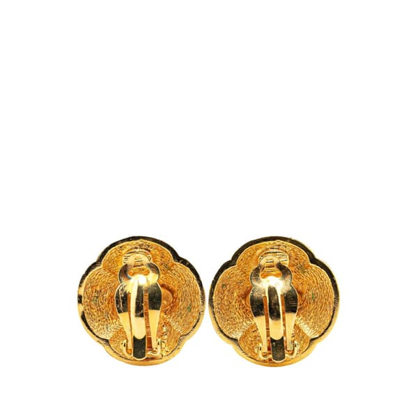 Pre-owned Chanel Gold Plated CC Clip On Earrings Gold