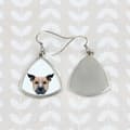 Miniatyrbillede 4 af 4: Staffordshire Bull Terrier, Staffik, Staffi - øreringe med et foto og en inskription geometrisk hund Art-Dog