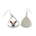 Miniatyrbillede 2 af 4: Staffordshire Bull Terrier, Staffik, Staffi - øreringe med et foto og en inskription geometrisk hund Art-Dog