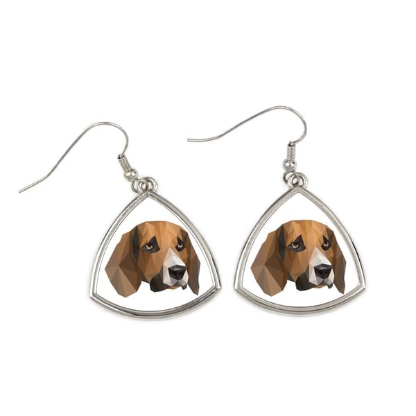 Beagle - øreringe med et foto og inskriptionen af en geometrisk Art-Dog hund