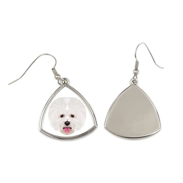 Bichon Frise, Teneriffan koira - korvakorut valokuvalla ja geometrisella tekstillä koira Art-Dog