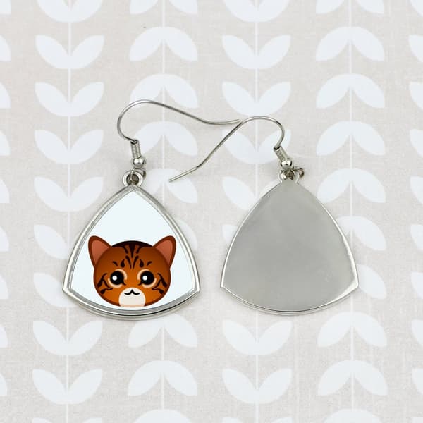 Toyger kat - elegante gaveøreringe i metal fra Art-Dog