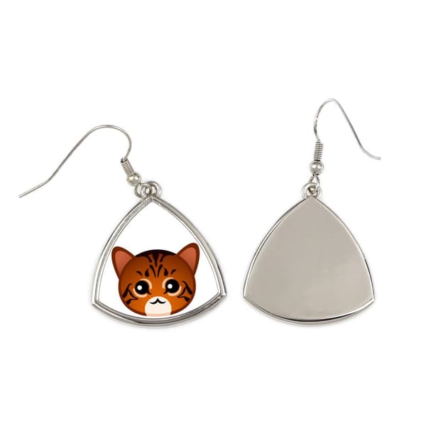 Toyger kat - elegante gaveøreringe i metal fra Art-Dog