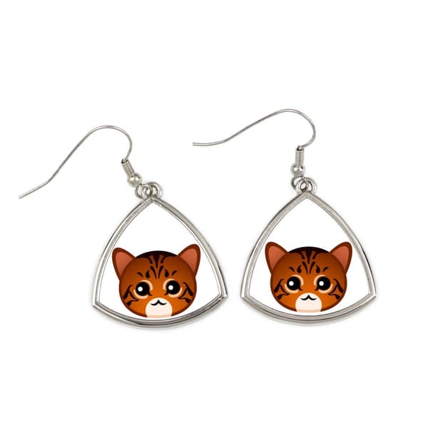 Toyger kat - elegante gaveøreringe i metal fra Art-Dog