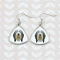 Miniatyrbild 3 av 4: Bearded Collie, Highland Collie - örhängen med ett foto och inskriptionen av en geometrisk Art-Dog-hund