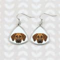 Pikkukuva 3 / 4: Rhodesian Ridgeback, afrikkalainen leijonakoira - korvakorut valokuvalla ja kirjoituksella geometrinen koira Art-Dog