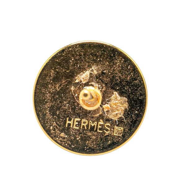 Pre-owned Hermès Enamel Push Back Earrings Green