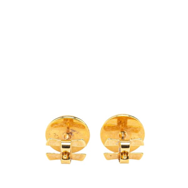 Pre-owned Hermès Enamel Push Back Earrings Green