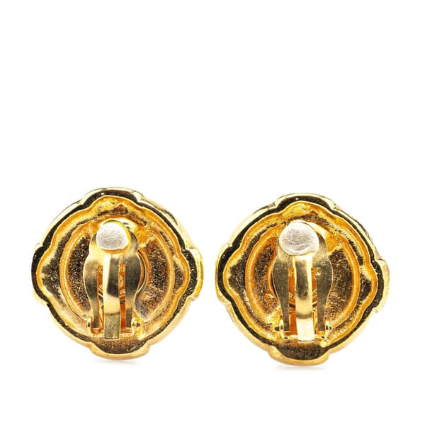 Pre-owned Chanel Gold Plated CC Clip On Earrings Gold