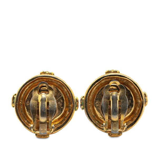 Pre-owned Chanel Gold Plated CC Clip On Earrings Gold