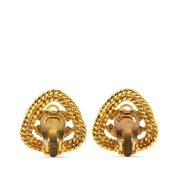 Pre-owned Chanel Gold Plated CC Clip On Earrings Gold