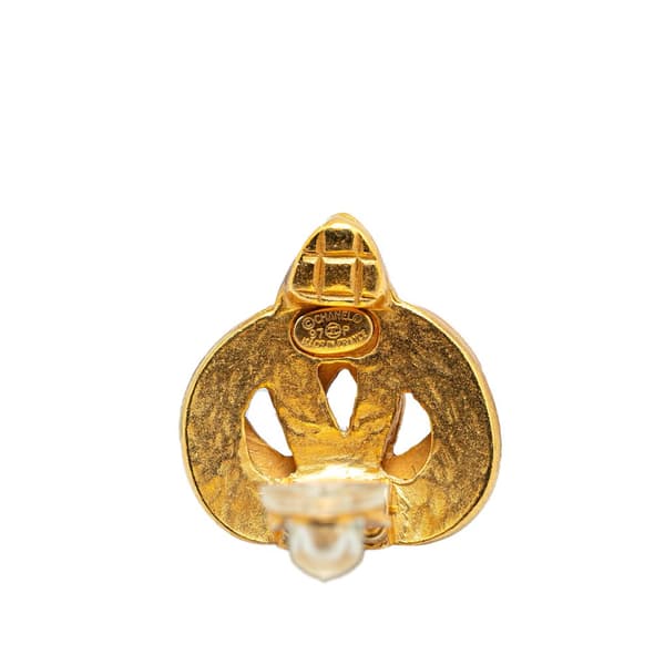 Pre-owned Chanel Gold Plated CC Clip On Earrings Gold