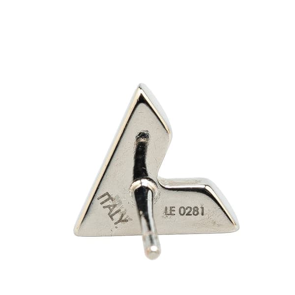 Pre-owned Louis Vuitton Silver Plated Essential V Stud Earrings Silver