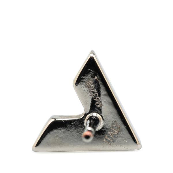 Pre-owned Louis Vuitton Silver Plated Essential V Stud Earrings Silver