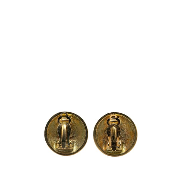Pre-owned Chanel Gold Plated CC Clip On Earrings Gold