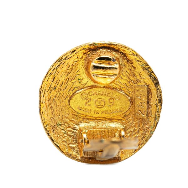 Pre-owned Chanel Gold Plated CC Clip On Earrings Gold