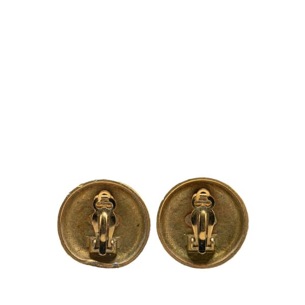 Pre-owned Chanel Gold Plated CC Clip On Earrings Gold