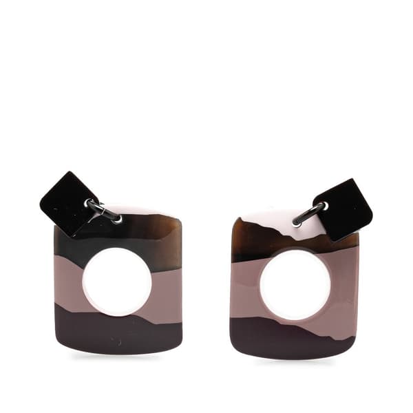 Pre-owned Hermès Buffalo Horn Dalva Drop Earrings Pink