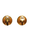 Pikkukuva 2 / 3: Pre-owned Chanel Gold Plated CC Round Clip on Earrings Gold