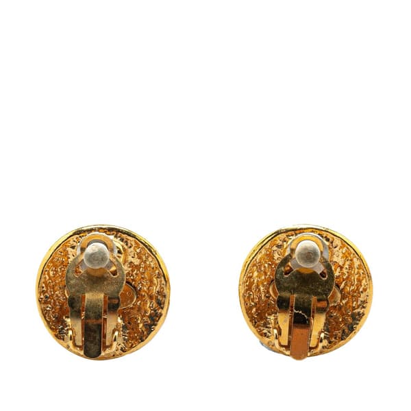 Pre-owned Chanel Gold Plated CC Clip On Earrings Gold