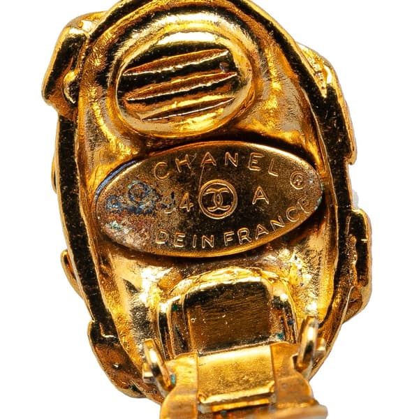 Pre-owned Chanel Gold Plated CC Clip On Earrings Gold