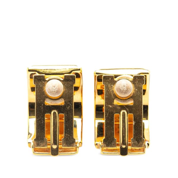 Pre-owned Hermès Enamel Les Flacons Clip On Earrings Blue