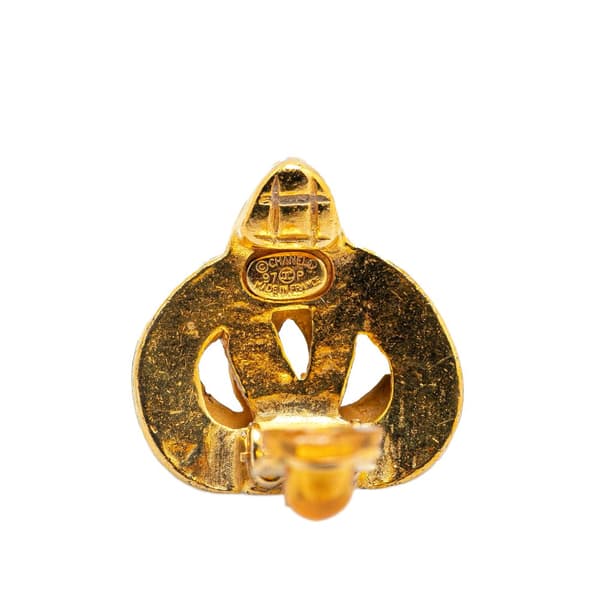 Pre-owned Chanel Gold Plated CC Clip On Earrings Gold