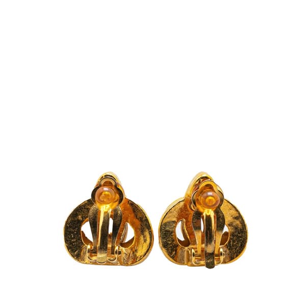 Pre-owned Chanel Gold Plated CC Clip On Earrings Gold