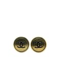 Miniatyrbild 1 av 3: Pre-owned Chanel Gold Plated CC Button Clip On Earrings Gold