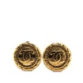 Miniatyrbild 1 av 4: Pre-owned Chanel Gold Plated CC Round Clip On Earrings Gold