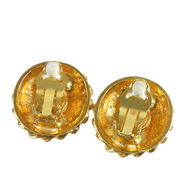 Pre-owned Chanel Gold Plated Mademoiselle Clip On Earrings Gold