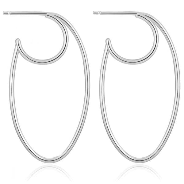 Örhänge Ania Haie rodiada silver kollektion 925m Law Ear We Go dubbel oval ring